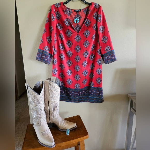 BeBop Red and Blue Patterned Garment - Picture 1 of 4